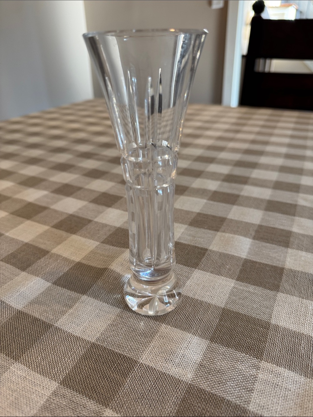 Waterford Crystal Clear Bud Vase with Faceted Stem